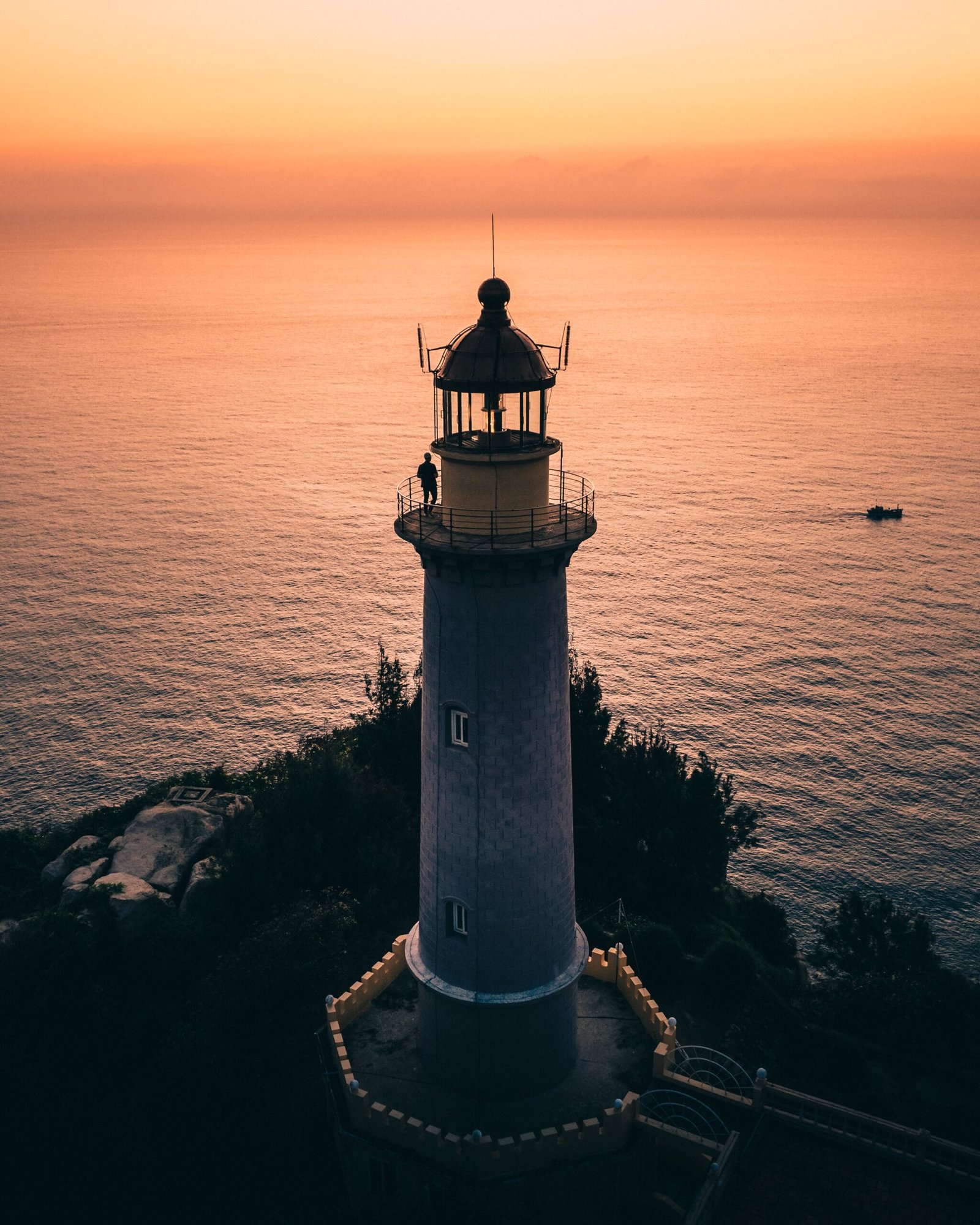 Mui Dien Lighthouse during sunrise - Phu Yen, Vietnam